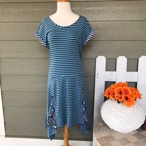 Matilda Jane Blue Striped Dress Small